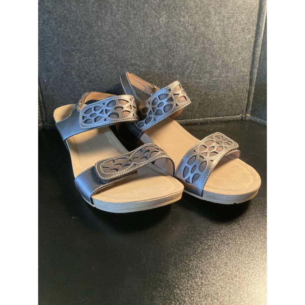 Clarks Bendables Alto Anthem 65833 Sandals Women 12W Wide Bronze Leather NEW
